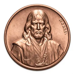 copper coin with a relief of emperor palpatine, cinematic