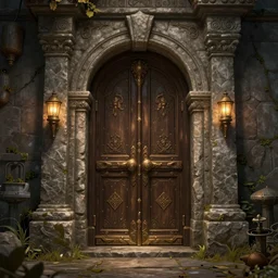classic fantasy door portal from game like a diablo, hyper - detailed, artstation, cgsociety, 8 k