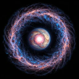 2 planet collapse particle fusion element macro cosmic circle