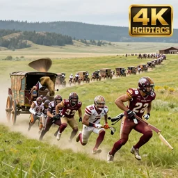 hyper ultra 4 k photo sioux indians attacking wagon train