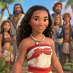 dream highly detailed portrait of disney's princess moana, magnificent, photographic realistic background, by atey ghailan, by greg rutkowski, by greg tocchini, by james gilleard, by joe fenton, by kaethe butcher, trending on instagram, award winning details