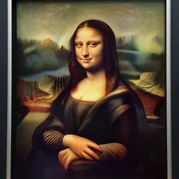 mona lisa in the style of ancient mosaic