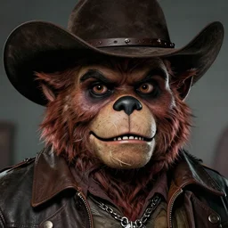 commission of freddy fazbear,realistic,hyperdetailed,photorealistic,detailed face,art by greg rutkowski,trevor henderson,ross tran,artstation,deviantart,4k,western comic style,sharp lineart,professional lighting,professional shading,eerie,scary atmosphere