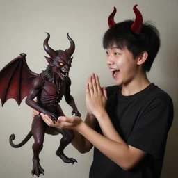 boy thrilled to be given a pet demon after pledging allegiance to satan