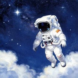 ( ( ( ( ( beautiful starry sky and astronaut and cloud ) ) ) ) ) by mœbius, overdetailed art, cd jacket