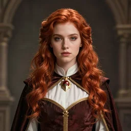 full body photograph of a young felicia day as a cleric from dungeons and dragons, fantasy art, red hair, symmetrical hyper detailed face, elegant, graceful, fashionable, cinematic, hyperdetailed illustration by irakli nadar and alexandre ferra, depth of field, global illumination