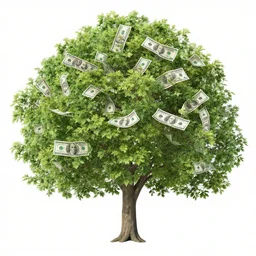 a tree with money as leaves