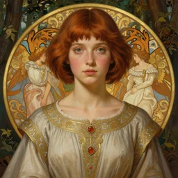 symmetry portrait of welsh brunette princess in mans tunic, tomboy, short hair, forest background, intricate, elegant, highly detailed, digital painting, artstation, concept art, smooth, sharp focus, illustration, art by artgerm and greg rutkowski and fra angelico and alphons mucha