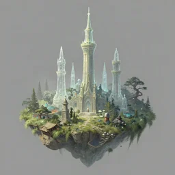a simple and beautiful detailed concept art that is digitally painted of a transparent island of the ancient gods that looks like it's from elden ring and bioshock by pixar, dan mumford, beeple, sparth, andreas rocha john howe, and martin johnson heade, featured on artstation, featured on behance, featured on illustrationx, featured on conceptartworld,