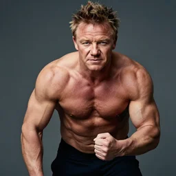gordon ramsay as a muscular bodybuilder