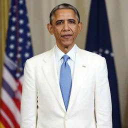 obama in a white linen suit