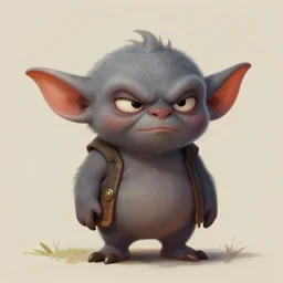 An adorable digital fantasy painting of a smug gremlin, trending on Artstation