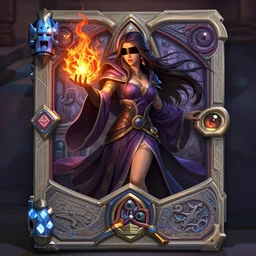 Hearthstone official professional art, with eyes hidden. A sorceress, wearing a robe casting a fire ball. Insanely coherent physical body parts (face, arms, legs, hair, eyes, pupil, eye white). Full body realistic, sharp focus, 8k high definition, insanely detailed, intricate, elegant, smooth, sharp focus, illustration, ArtStation