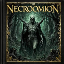 front cover of the necronomicon, ultra detail, creepy, book cover