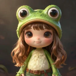hyper realistic caricature of a derpy froggy cute girl by greg rutkowski