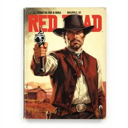 a PULP paperback novel cover Red Dead in the 1960s, western noir, dime store novel, trade paperback