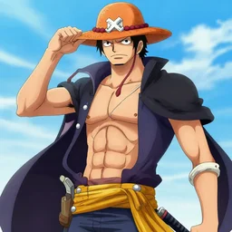 One Piece in the style of Samurai Jack