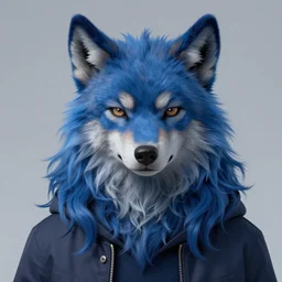character concept art of a cute adult male anthropomorphic furry | | cute - fine - face, blue werewolf, clothes, pretty face, key visual, long wavey hair, realistic shaded furry face, fine details by stanley artgerm lau, wlop, rossdraws, james jean, andrei riabovitchev, marc simonetti, and sakimichan, trending on artstation