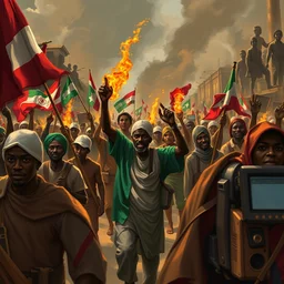nigerian revolution protests, trending on art station, 4 k,