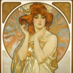 attractive woman, florence, painting by gaston bussiere, craig mullins, greg rutkowski, alphonse mucha