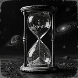 utopian Galaxy, black theme, distressed, raf simons fashion couture, intricately detailed tiny humanoid inside an hourglass in the style of Emiliano Ponzi and  Chris Ware, futuristic 1990s contemporary art, intricate artwork by Tooth Wu and wlop and beeple, octane render, trending on artstation, greg rutkowski very coherent symmetrical artwork, depth field, unreal engine, cinematic, hyper realism, high detail, octane cinema 4D render, A24 cinematography, 8k