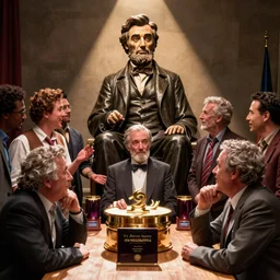 The It's Always Sunny in Philadelphia episode where the gang meets Abe Lincoln, photo realistic, studio lighting