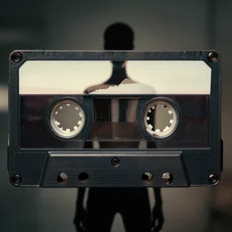 slenderman, cinematic shot, fujicolor sample, damaged tape