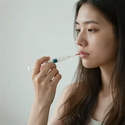 girl injecting drugs