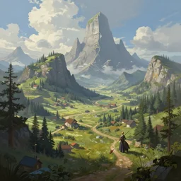 fantasy landscape painting, highly detailed, digital painting, artstation, concept art, smooth, sharp focus, illustration, art by rossdraws and greg rutkowski, 8 k