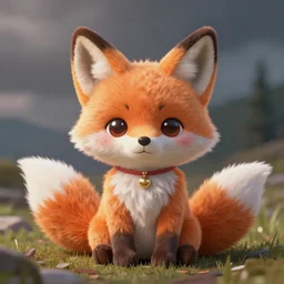 cute fumo plush of a foxgirl, anime