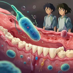 concept art of bacterial dental caries, loftis, cory behance hd by jesper ejsing, by rhads, makoto shinkai and lois van baarle, ilya kuvshinov, rossdraws global illumination