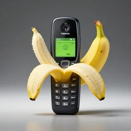 nokia phone but it's a banana, product ad, studio lighting
