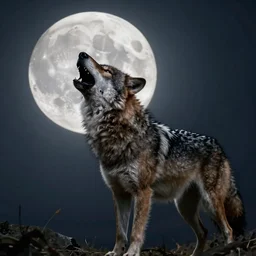 werewolf howling at the full moon, photorealistic, artstation
