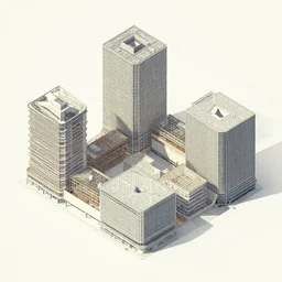 high tech architecture concept building cluster with exposed sections by paul rudolp, grid, trending on artstation, rectilinear, isometric, isometric view, digital art, matte painting by moebius and alphonse mucha _ w 1 0 2 4