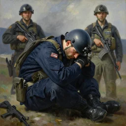 decorated navy seal multiple confirmed kills, depressed, highly detailed painting by gaston bussiere, craig mullins, j. c. leyendecker 8 k