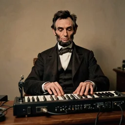 abraham lincoln is producing lo - fi hip - hop beats