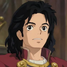centered!! macro head portrait of medieval king michael jackson, looking up, artstation, detailed cartoon, elegant, digital painting, concept art, smooth, sharp focus, illustration, ghibli, makoto shinkai, don bluth, fujita goro, jean giraud, akihiko yoshida, tom whalen 8 k