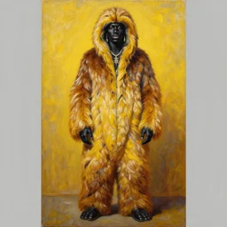full body portrait of wiz khalifa as jabba the hut, oil on canvas by william sidney mount, hindu art, great soul, black, black, yellow, yellow, trending on artstation