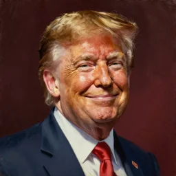 donald trump painting, happy, smirk, atmospheric lighting, painted, intricate, volumetric lighting, beautiful, rich deep colours masterpiece, golden hour, sharp focus, ultra detailed, in the style of dan mumford and marc simonetti