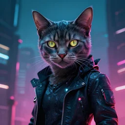 epic cyberpunk cat, artwork by hubert robert