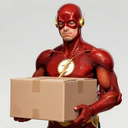 the flash, delivering packages for amazon, art in the style of alex ross