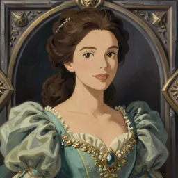 portrait of a stunningly beautiful english glamour model, wearing an exquisite gown, greg manchess painting by sargent and leyendecker, studio ghibli fantasy close - up shot asymmetrical intricate elegant matte painting illustration hearthstone, by greg rutkowski by greg tocchini by james gilleard