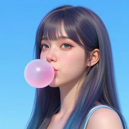 Bella ragazza, bubblegum, visualartzi, korean, and blue image, concept art by Karla Ortiz, Charlie Bowater, Krenz Cushart, highly detailed, ultra detailed, ultra realistic, trending on artstation, cgstudio