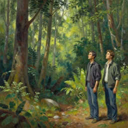 greg manchess painting of a forest landscape, painting, trending on artstation, by huang guangjian and gil elvgren and sachin teng