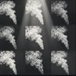 Animated gif spritesheet of a puff of smoke