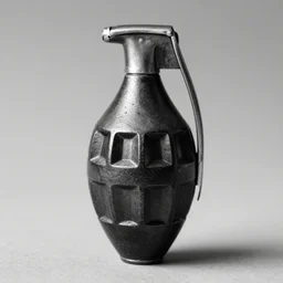 single ww 2 hand grenade, black and white