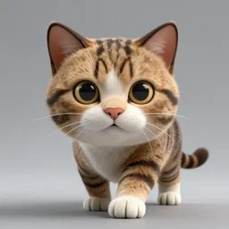 cat 3d realistic, cinematic