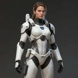 octane render concept art by greg rutkowski, eve soldier wearing futuristic white tactical gear, preparing for combat,, dim lighting, detailed portraits,, scifi, digital painting, artstation, concept art, smooth, sharp foccus ilustration, artstation hq
