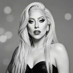 professional black and white studio portrait of lady gaga, 4 k, bokeh