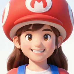 super mario as an attractive young smiling woman wearing a mushroom crown, face portrait, hd shot, digital portrait, beautiful, fantasy art, artstation, comic style, by artgerm, guy denning, jakub rozalski, magali villeneuve and charlie bowater